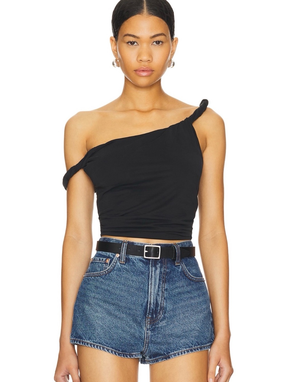 Good American Black Twist Tee